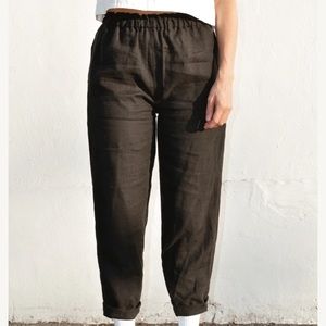 Shelter Marie Pants in Black Linen